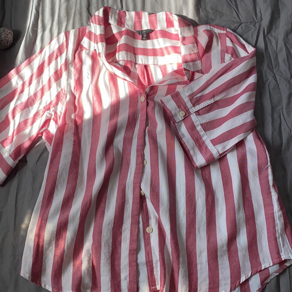 J Crew striped light shirt
